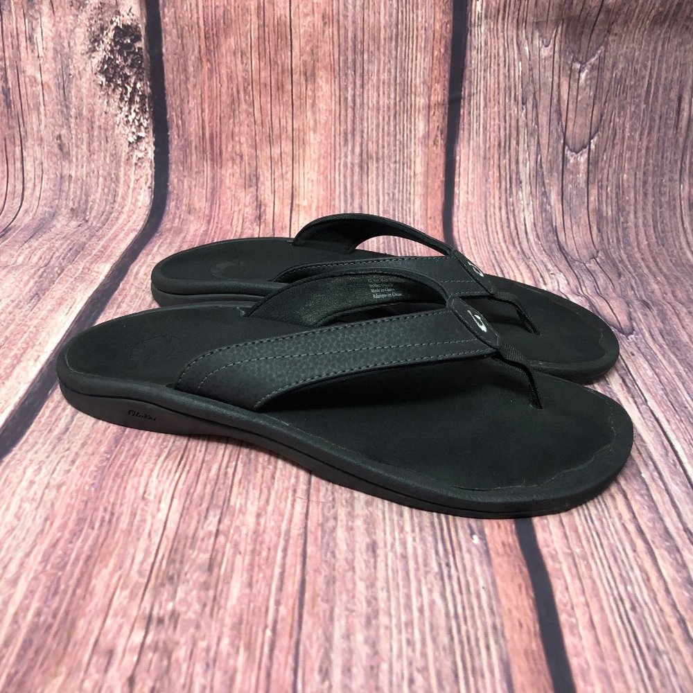 Olukai Ohana Women's Black Sandal Flip Flop Size 7